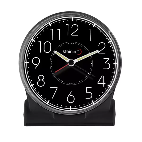 Reloj despertador negro compacto