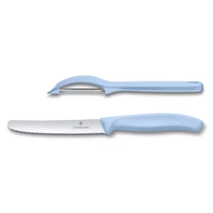 Swiss Classic | Juego Cuchillo y Pelador, Azul - 6.7116.21L22