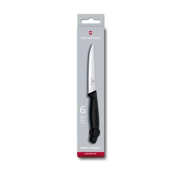 Juego de Cuchillos | Cuchillos para Bistec Dentado, Negro - 6.7233.6