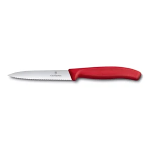Swiss Classic Rojo | Cuchillo Mondador, Dentado 10 cm - 6.7731