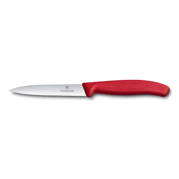 Swiss Classic Rojo | Cuchillo Mondador, Dentado 10 cm - 6.7731