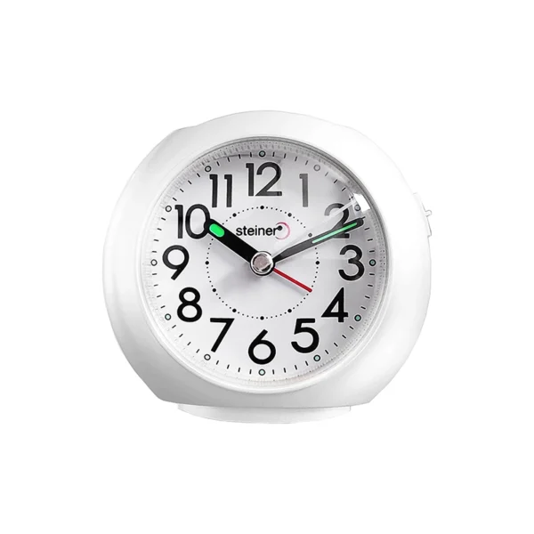 Reloj Despertador | Análogo Circular, Blanco - BB08011WH
