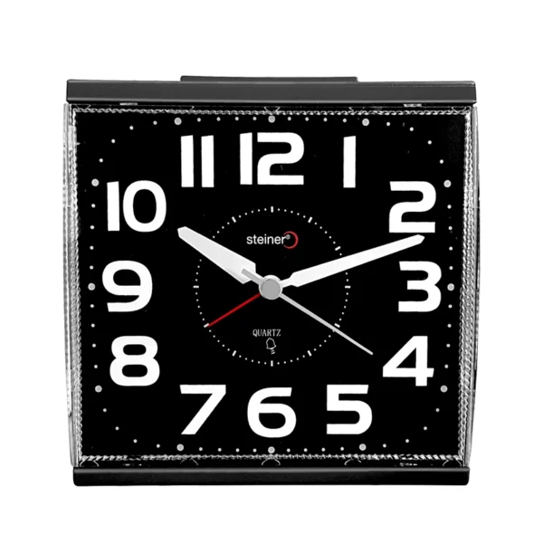 Reloj Despertador | Análogo Cuadrado, Negro – BM11802BK