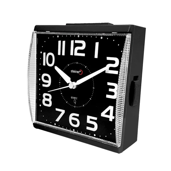 Reloj Despertador | Análogo Cuadrado, Negro – BM11802BK - Imagen 2