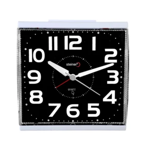 Reloj Despertador | Análogo Cuadrado, Blanco – BM11802WH