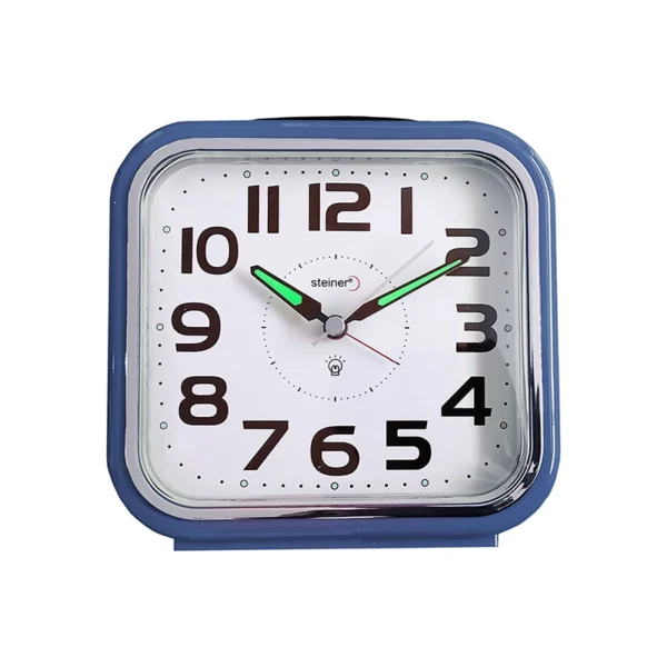 Reloj Despertador | Análogo Semicuadrado, Azul - BM12402BL