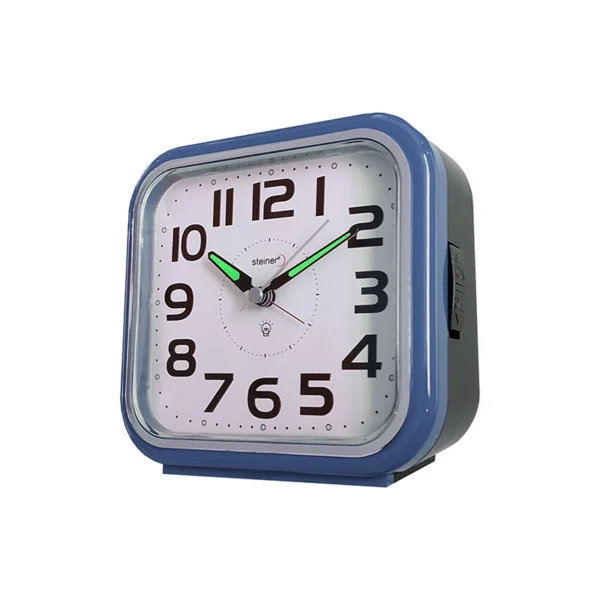 Reloj Despertador | Análogo Semicuadrado, Azul - BM12402BL - Imagen 2