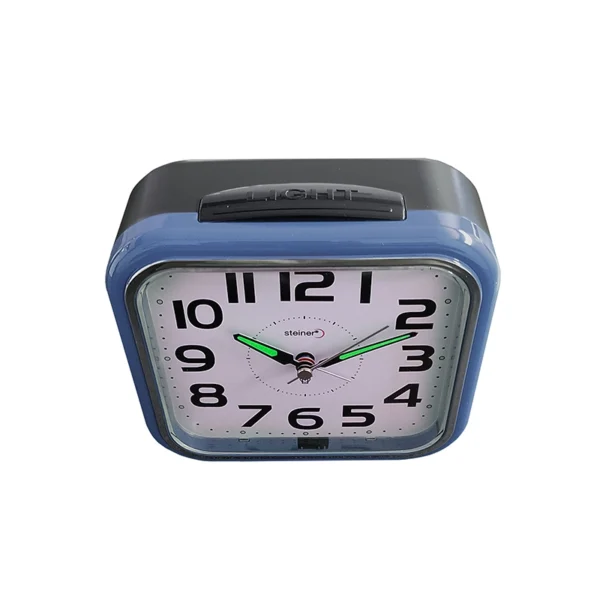Reloj Despertador | Análogo Semicuadrado, Azul - BM12402BL - Imagen 3