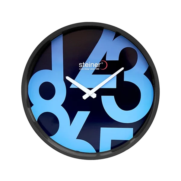 Reloj de Pared | Análogo, Negro / Azul Ø 30 cm - STWA21-3364BK1