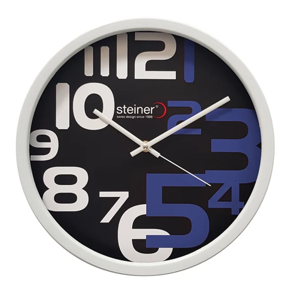 Reloj de Pared | Análogo, Negro / Azul Ø 30 cm - STWA23-6691BL