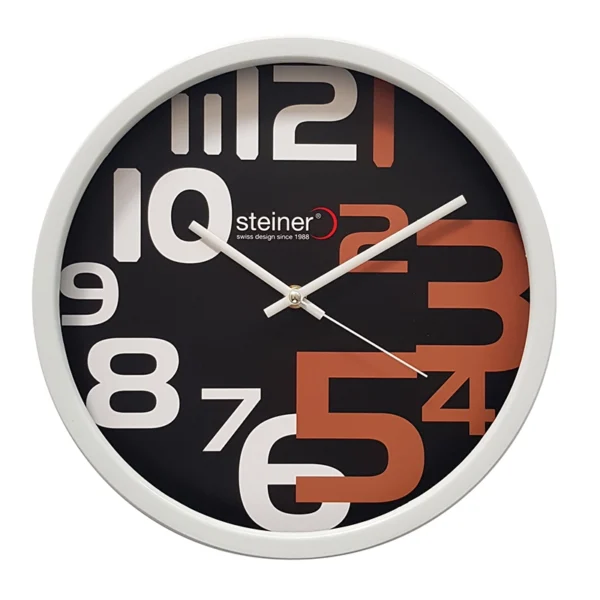 Reloj de Pared | Análogo, Negro / Naranja Ø 30 cm - STWA23-6691NG