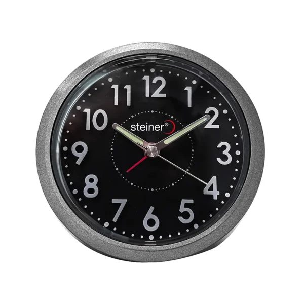 Reloj Despertador | Análogo Circular, Gris – TB-552GR