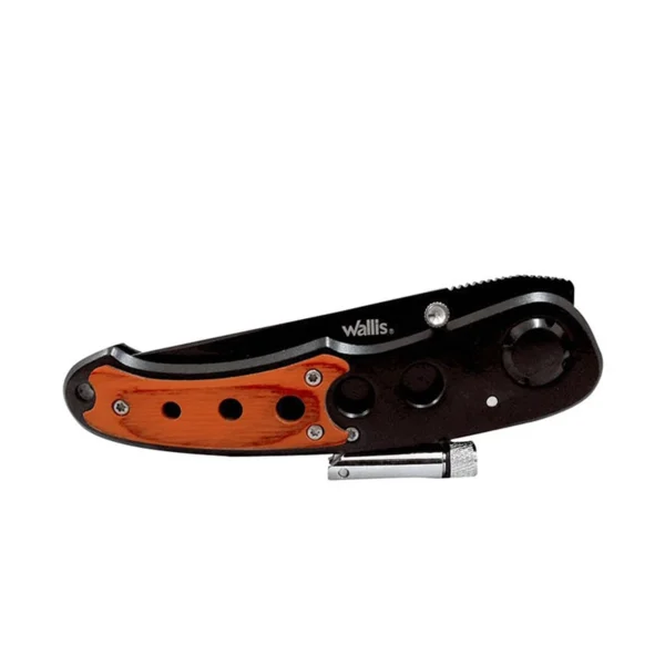 Wallis | Navaja de bloqueo con linterna luz LED, mango tipo madera y clip- K270337 - Imagen 4