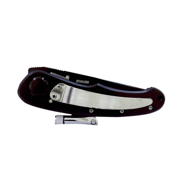 Wallis | Navaja de bloqueo con linterna luz LED, mango tipo madera y clip- K270337 - Imagen 3