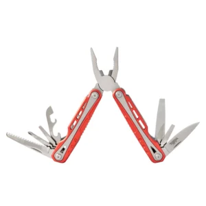 Wallis | Multiherramienta con 12 usos, mango aluminio rojo con funda - K900177