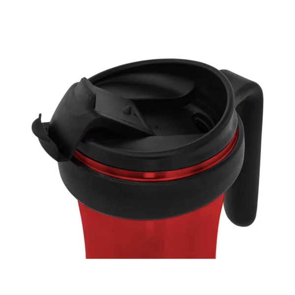 Wallis | Taza térmica antiderrames, 350 ml, rojo metálico con negro - M2890169 - Imagen 4