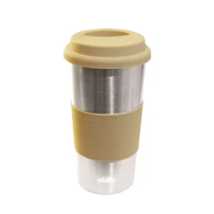 Wallis | Vaso Térmico Antideslizante, 450 Ml Plata Con Beige - M2891022