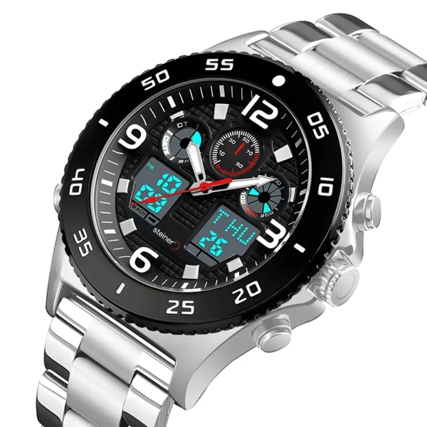 Reloj Caballero | Análogo/Digital, Plata Ø 45 mm – ST24309SK - Imagen 4