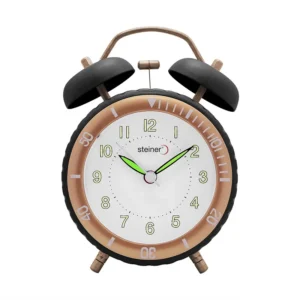 Reloj Despertador, diseño retro de campana, Análogo - Negro