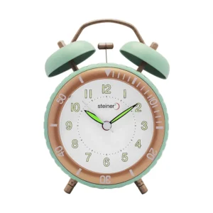 Reloj Despertador, diseño retro de campana, Análogo - Verde