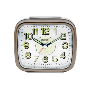 Reloj Despertador Análogo Cuadrado - Dorado