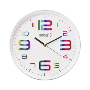 Reloj de Pared Análogo, 30 cm - Blanco/Tornasol