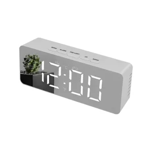 Reloj despertador rectangular digital - Gris