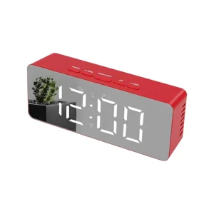 Reloj despertador rectangular digital - Rojo