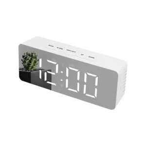 Reloj despertador rectangular digital - Blanco