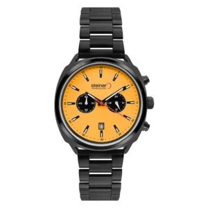 Reloj Caballero Análogo, 45 mm - Negro / Naranja