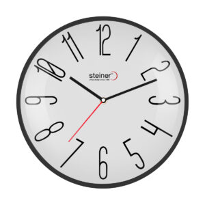 Reloj de Pared Análogo, 36 cm - Blanco / Negro