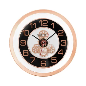 Reloj de Pared Análogo, 33 cm - Oro rosado/Negro