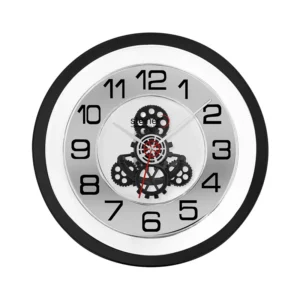 Reloj de Pared Análogo, 33 cm - Negro/Plata