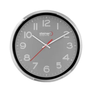 Reloj de Pared Análogo, 30 cm - Gris / Plata